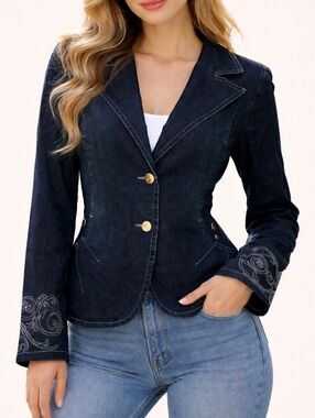 True Vintage 1970s DENIM D GREE Embroidered Denim Western Jacket